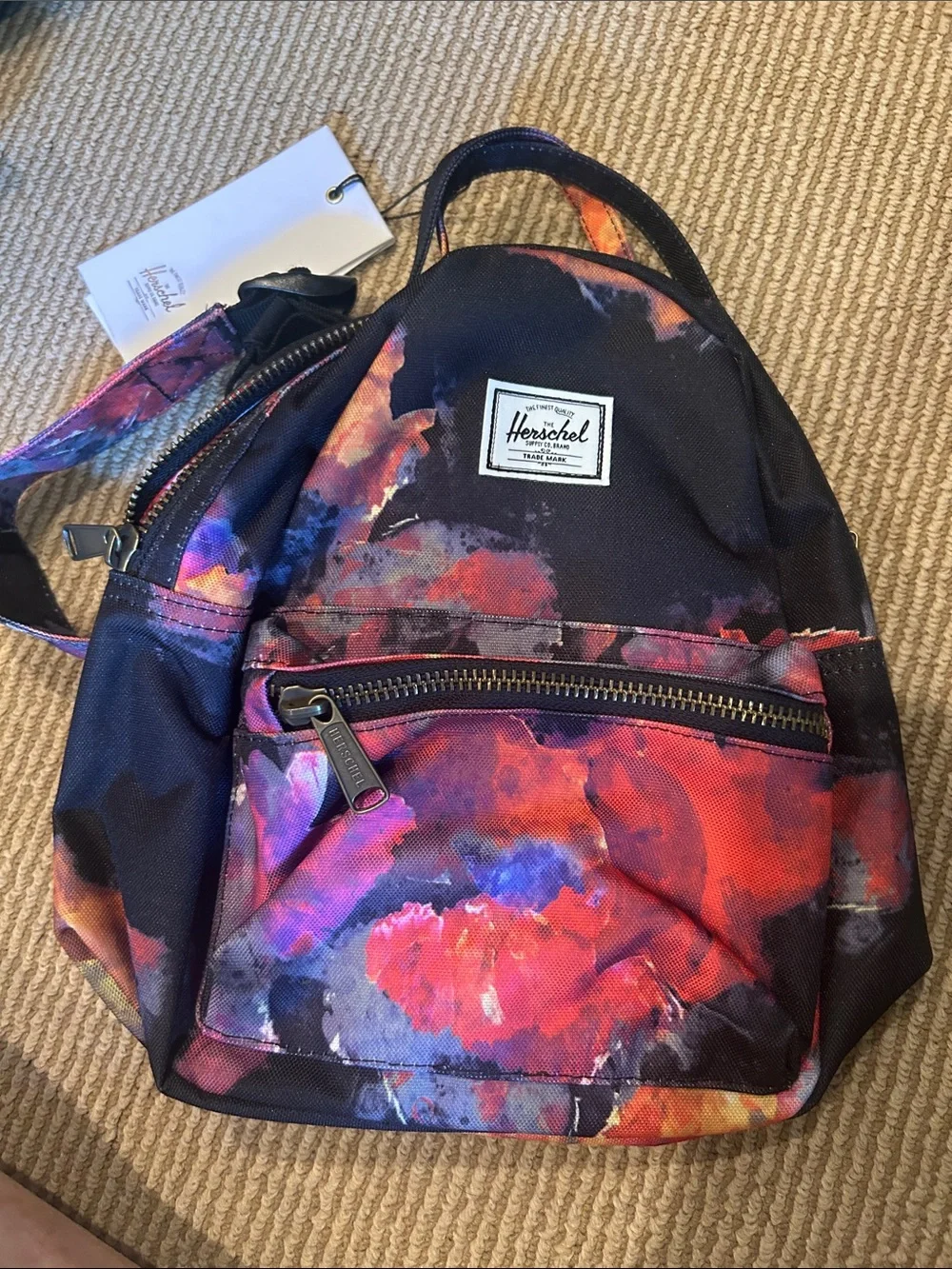 NWT Herschel Supply Company nova mini watwrcolor floral Multicolor Backpack